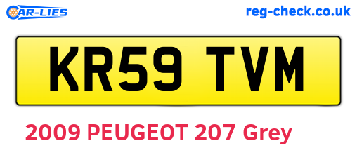 KR59TVM are the vehicle registration plates.
