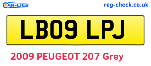 LB09LPJ are the vehicle registration plates.