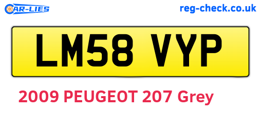 LM58VYP are the vehicle registration plates.