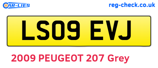 LS09EVJ are the vehicle registration plates.