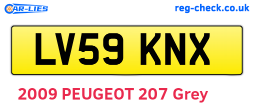 LV59KNX are the vehicle registration plates.