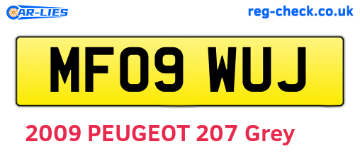 MF09WUJ are the vehicle registration plates.