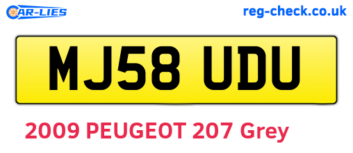 MJ58UDU are the vehicle registration plates.