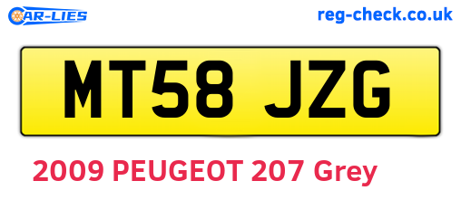 MT58JZG are the vehicle registration plates.
