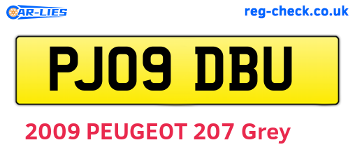 PJ09DBU are the vehicle registration plates.
