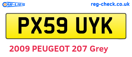 PX59UYK are the vehicle registration plates.