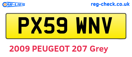 PX59WNV are the vehicle registration plates.