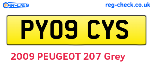 PY09CYS are the vehicle registration plates.