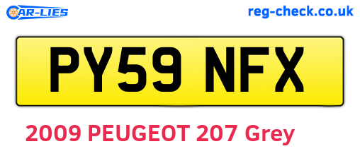 PY59NFX are the vehicle registration plates.