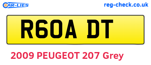 R60ADT are the vehicle registration plates.