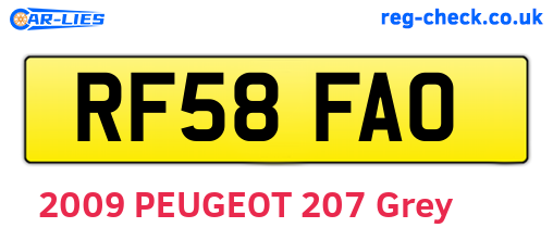 RF58FAO are the vehicle registration plates.