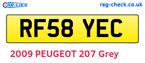 RF58YEC are the vehicle registration plates.