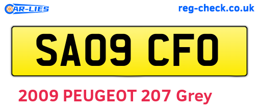 SA09CFO are the vehicle registration plates.