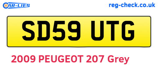 SD59UTG are the vehicle registration plates.