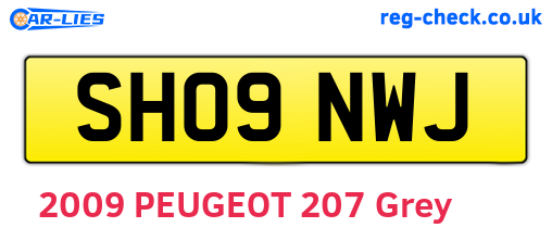 SH09NWJ are the vehicle registration plates.