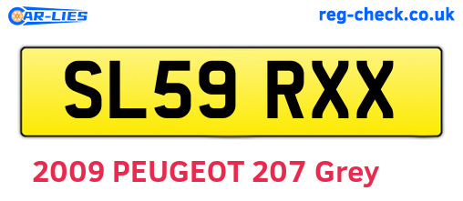 SL59RXX are the vehicle registration plates.
