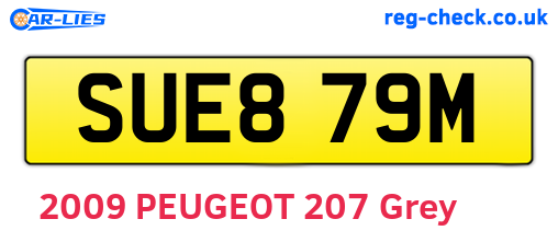 SUE879M are the vehicle registration plates.