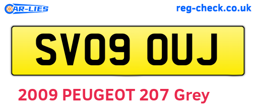 SV09OUJ are the vehicle registration plates.