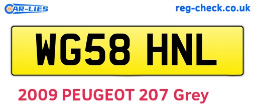 WG58HNL are the vehicle registration plates.