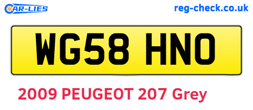 WG58HNO are the vehicle registration plates.