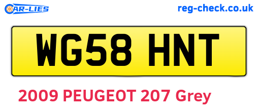 WG58HNT are the vehicle registration plates.