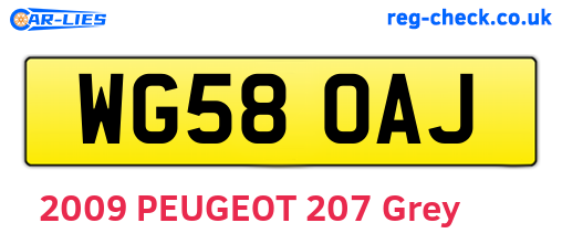 WG58OAJ are the vehicle registration plates.