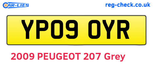 YP09OYR are the vehicle registration plates.