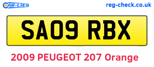 SA09RBX are the vehicle registration plates.