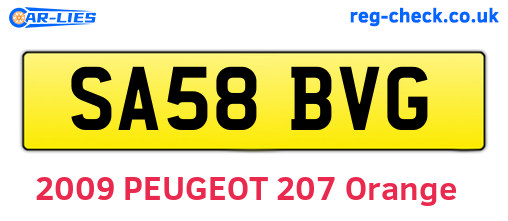 SA58BVG are the vehicle registration plates.