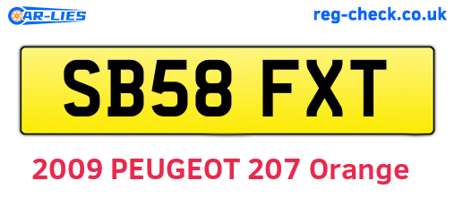 SB58FXT are the vehicle registration plates.