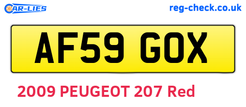 AF59GOX are the vehicle registration plates.