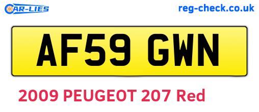 AF59GWN are the vehicle registration plates.