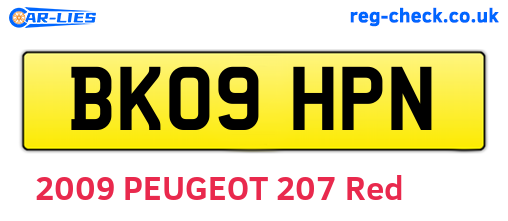 BK09HPN are the vehicle registration plates.