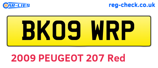 BK09WRP are the vehicle registration plates.