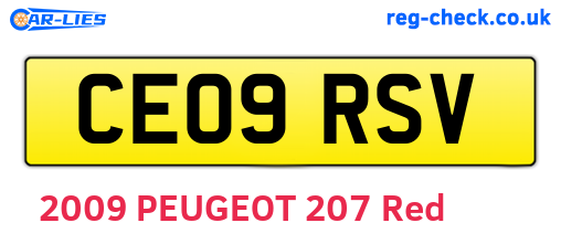 CE09RSV are the vehicle registration plates.