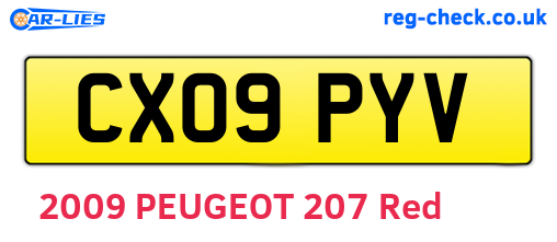 CX09PYV are the vehicle registration plates.