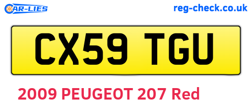 CX59TGU are the vehicle registration plates.