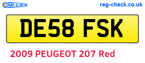DE58FSK are the vehicle registration plates.