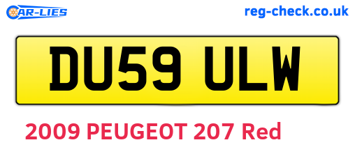 DU59ULW are the vehicle registration plates.