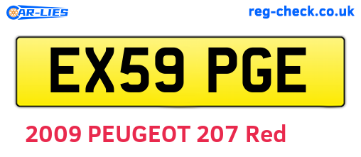 EX59PGE are the vehicle registration plates.