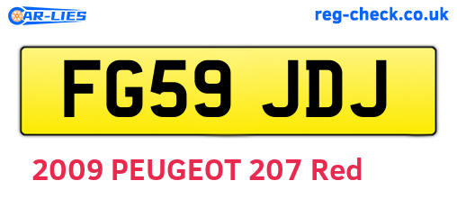FG59JDJ are the vehicle registration plates.