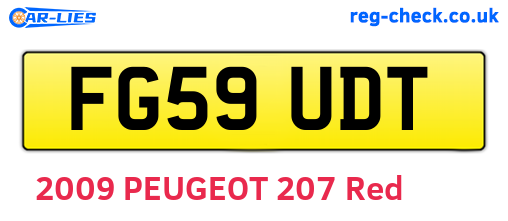 FG59UDT are the vehicle registration plates.