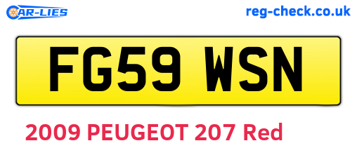 FG59WSN are the vehicle registration plates.