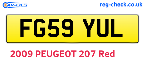 FG59YUL are the vehicle registration plates.