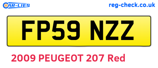 FP59NZZ are the vehicle registration plates.