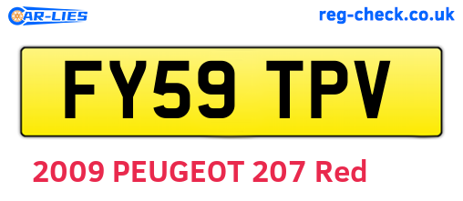 FY59TPV are the vehicle registration plates.