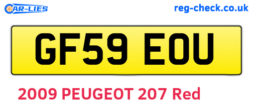 GF59EOU are the vehicle registration plates.