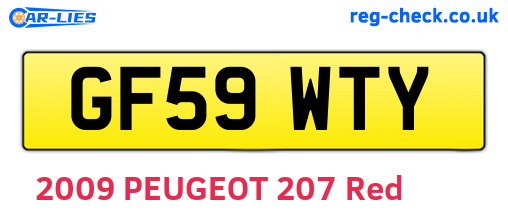 GF59WTY are the vehicle registration plates.