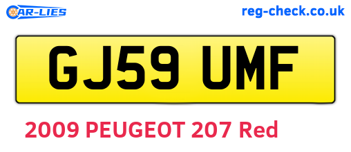 GJ59UMF are the vehicle registration plates.