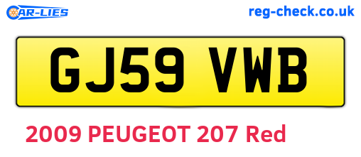 GJ59VWB are the vehicle registration plates.